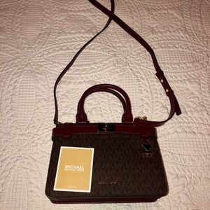 tatiana mini logo and leather satchel